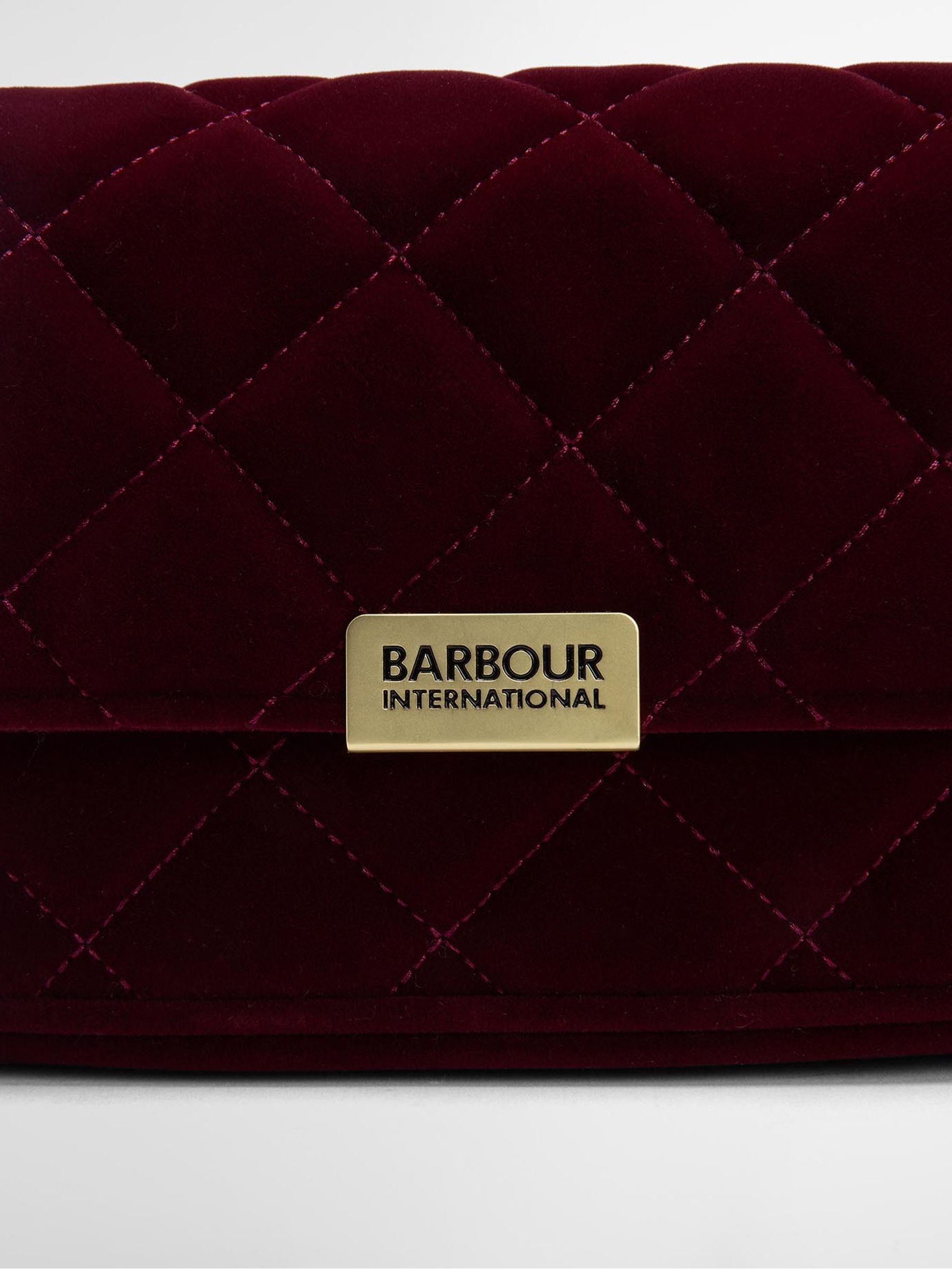Rood - Barbour® International Quilted Velvet Mini Soho Crossbody Bag