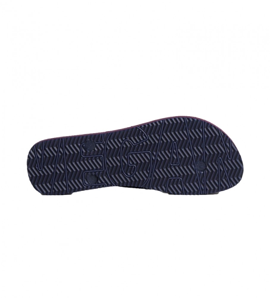 Chinelo vegano Superdry com logo vintage azul marinho