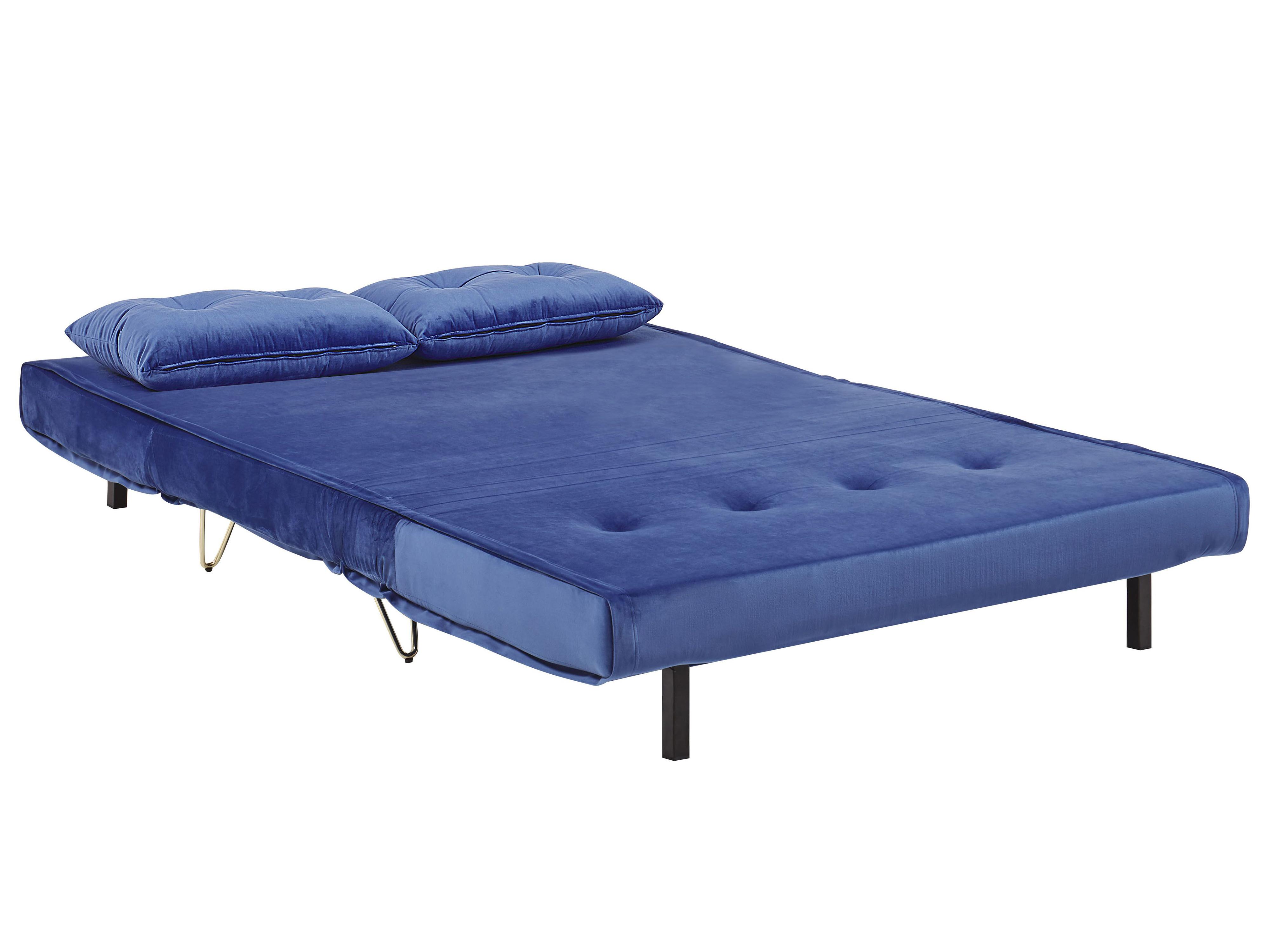 Slaapbank 2-zits VESTFOLD Fluweel Marineblauw