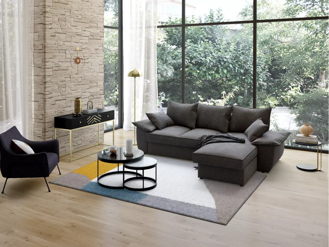 Tapis scandinave géométrique - 120 x 170 cm - multicolore - SARIA
