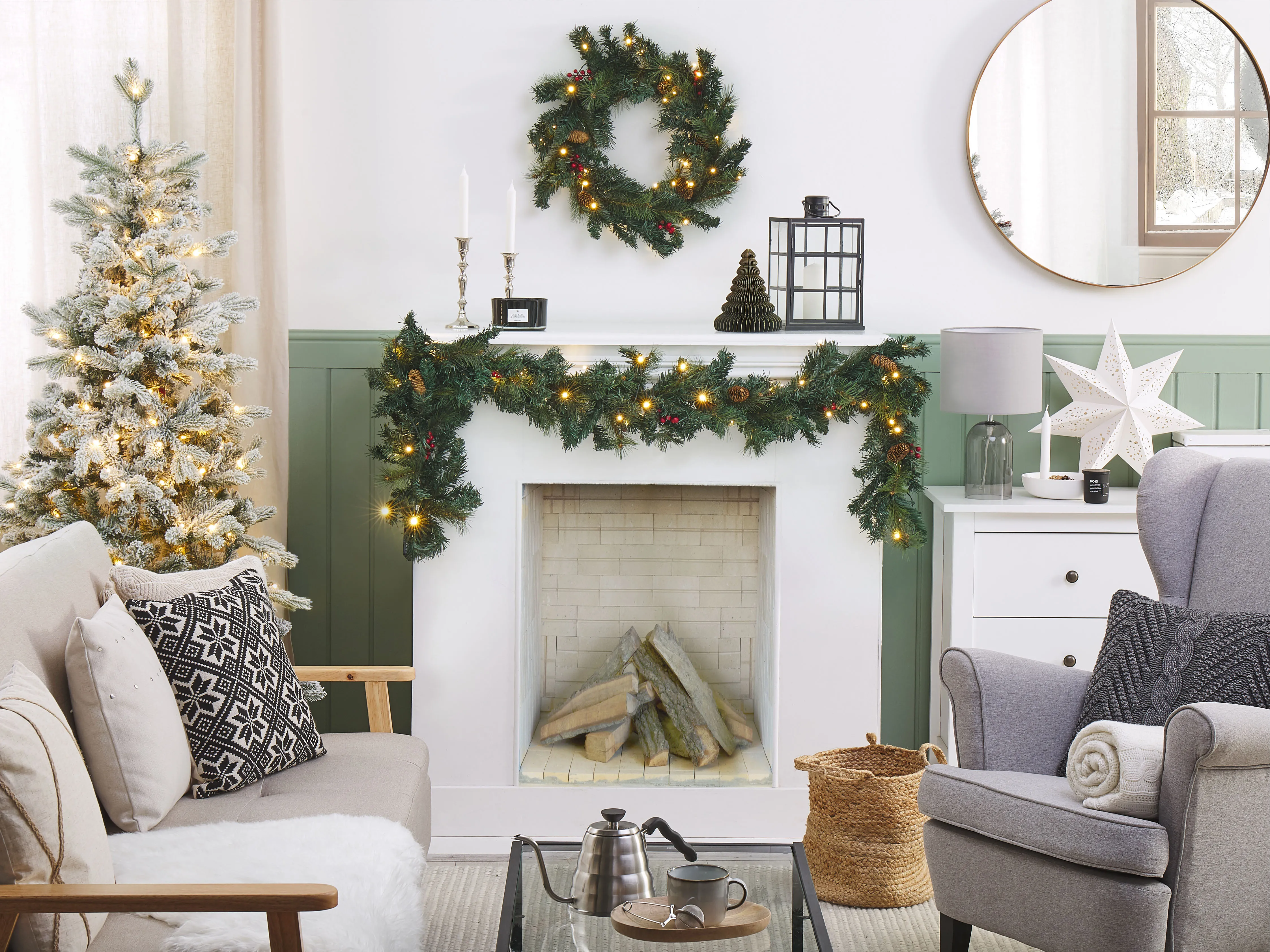 Kerstguirlande LED TENALA 180 cm Groen