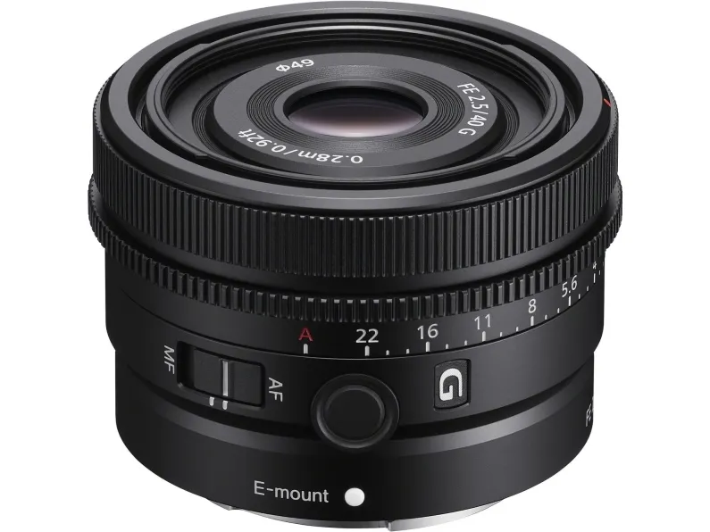 Sony SEL40F25G - Objektiv - 40 mm - f/2.5 G - Sony E-mount - for Cinema Line; a VLOGCAM; a1; a1 II; a6700; a7 IV; a7C; a7C II; a7CR; a7R V; a7s III; a9 III