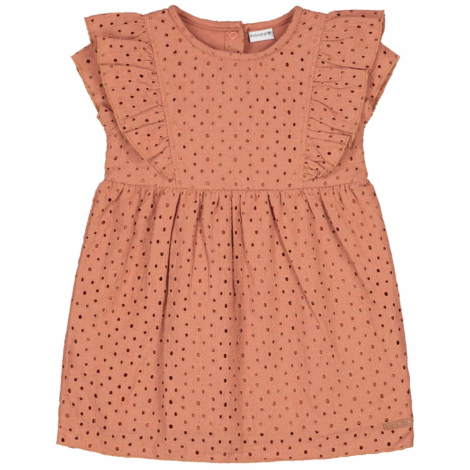 Prénatal baby jurk mouwloos bloemen bruin