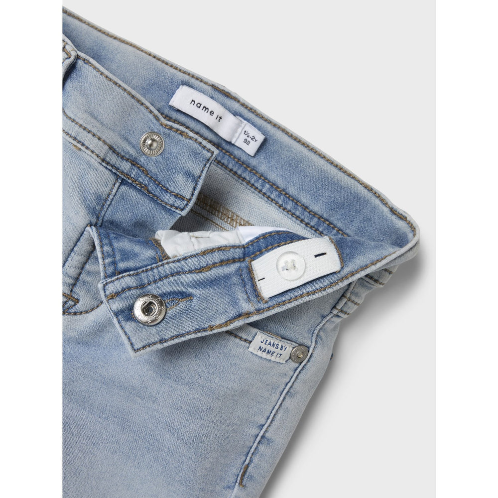 Køb Name It Light Blue Bleached Denim Silas Slim Sweat Jeans Noos