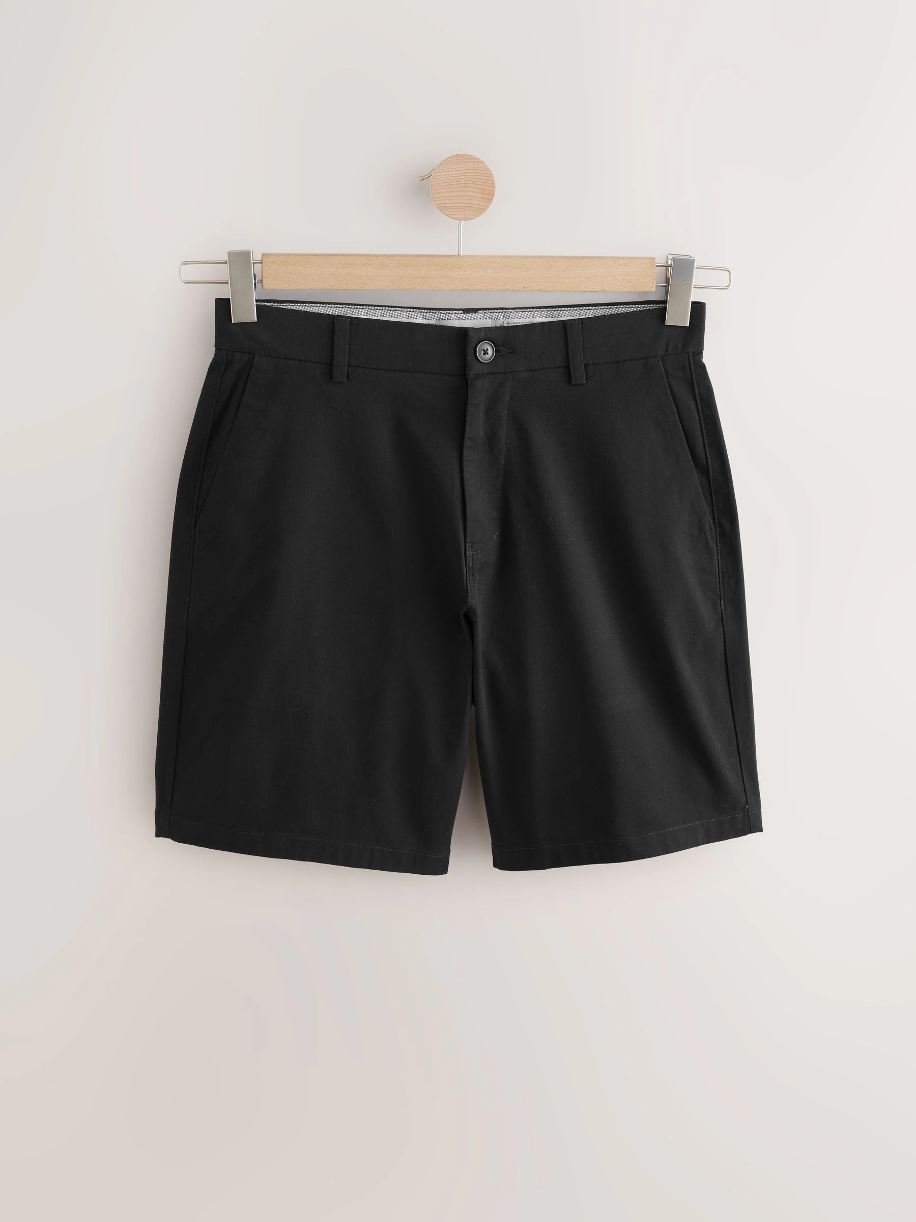Zwart - Relaxed fit - Chinoshort met stretch