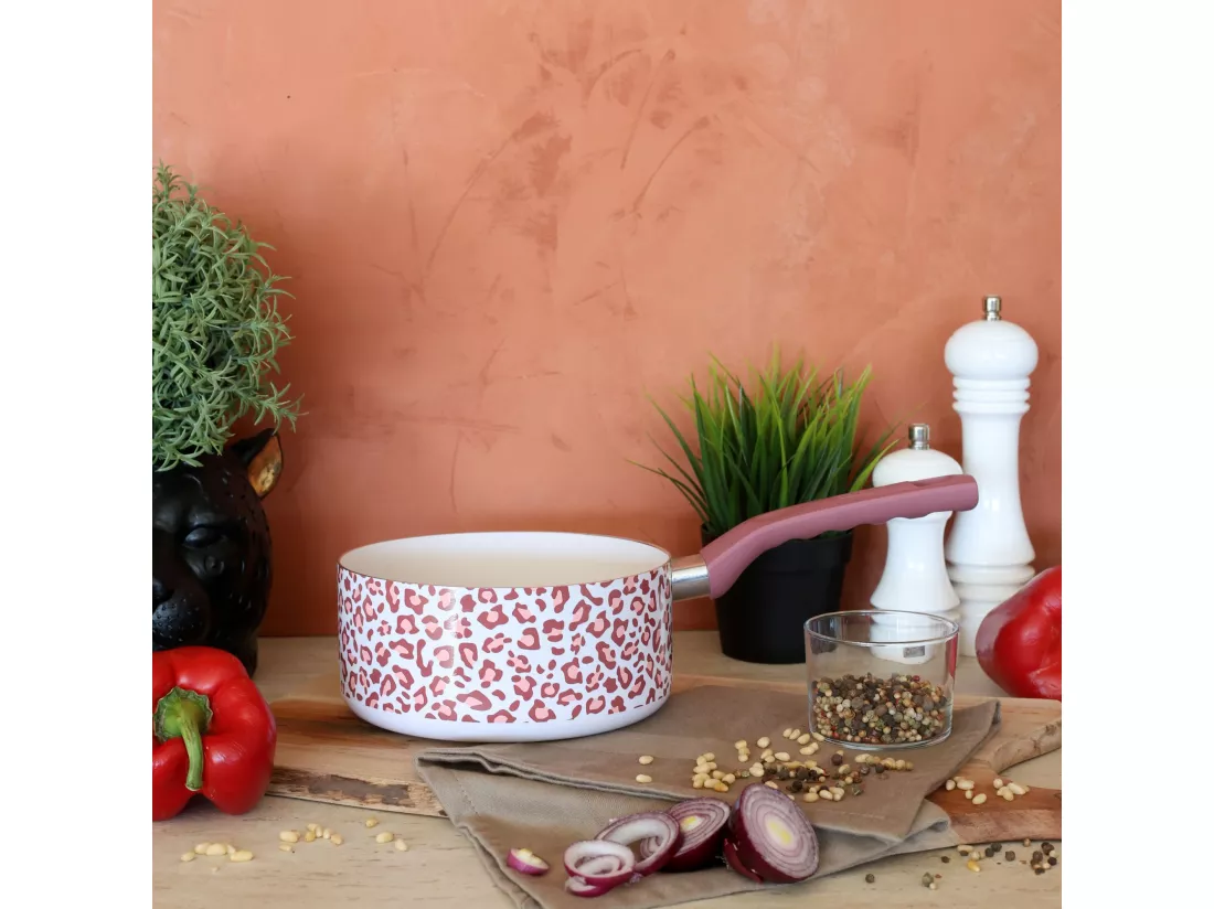 Menastyl - Casserole Leopard 18cm Aluminium Recycle Rose