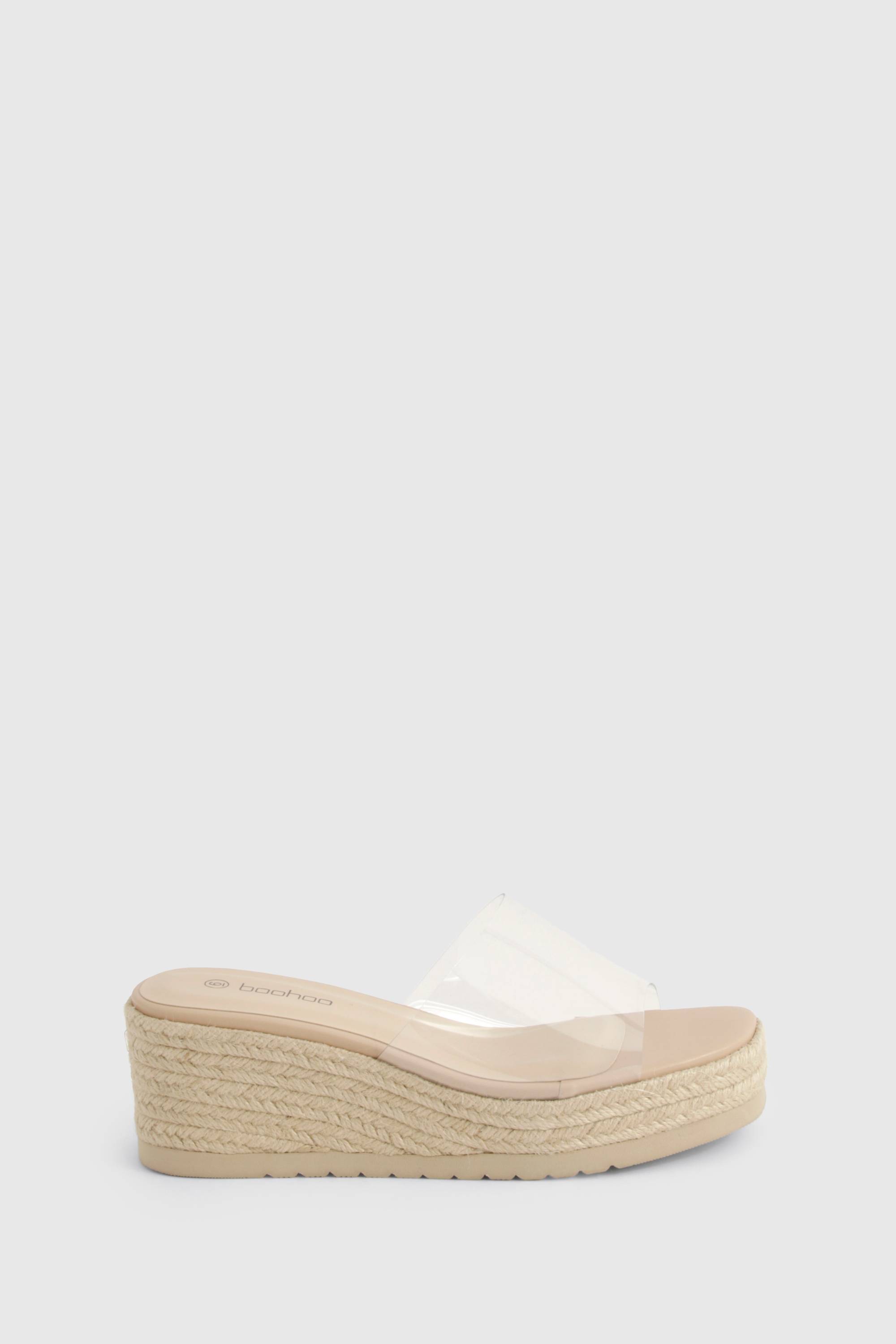 boohoo Mules compensées transparentes