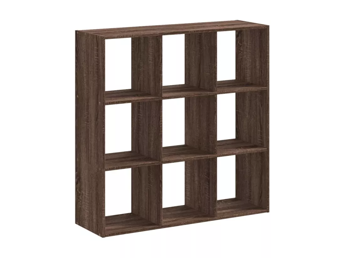 Bibliothèque chêne marron 102x32x102 cm bois d'ingénierie