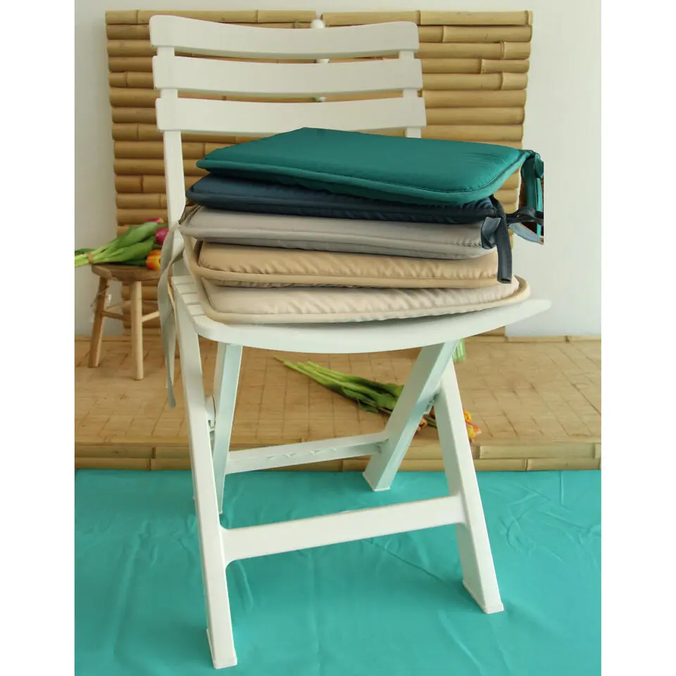 Stof Textile Home stoelkussens - grijs - 38 x 38 x 3 cm