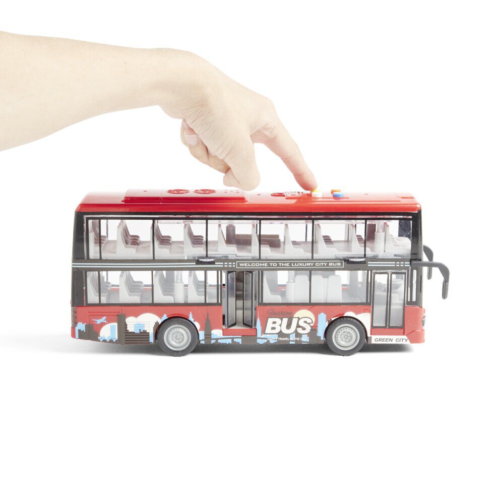 Bus sonore et lumineux double niveau gris