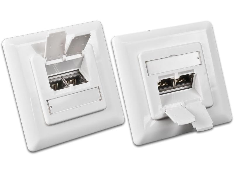 Wirewin Datendose RJ-45 Cat.6 2-fach KAT6, geschirmt, reinweiss