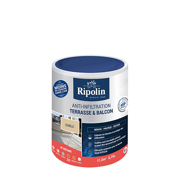 Revêtement anti-infiltration terrasse & balcon extérieur sable Ripolin 0,75L