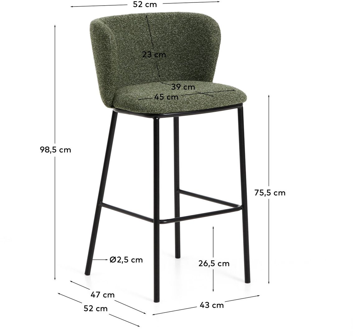 Kave Home   Ciselia Hoog Barstoel
