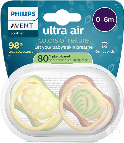 Title Philips Avent Sucette +0m Air Beige Motif 2 Pièces