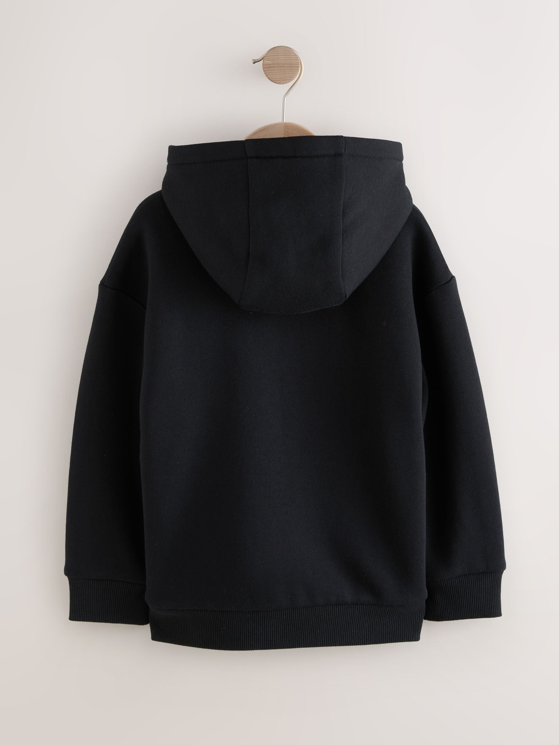 Zwart - Borg Fleece Zip Through Hoodie (3-16yrs)