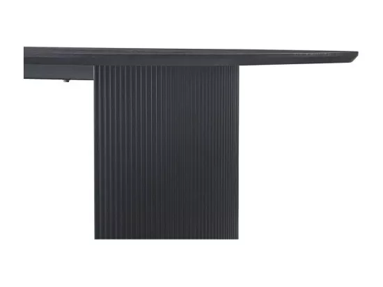 Table à manger ovale VAGOS effet bois brun foncé longueur 200cm, idéal pour une salle à manger conviviale
