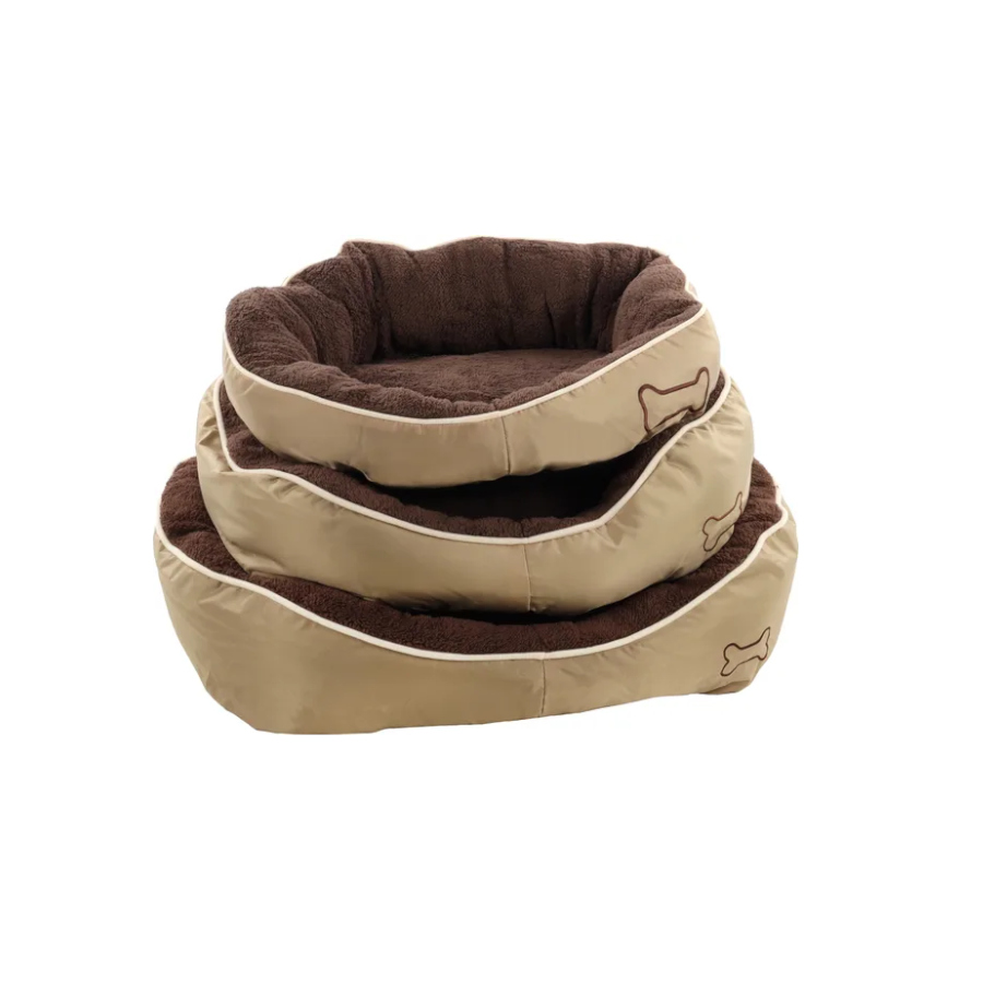 Cama/berço retangular marrom para cães Flamingo Chipz