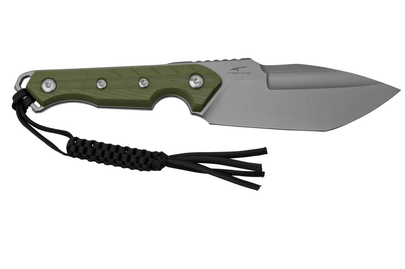Civivi Maxwell C21040-2 OD Green G10, Stonewashed, Black Kydex Sheath vaststaand mes, Torbe Knives design