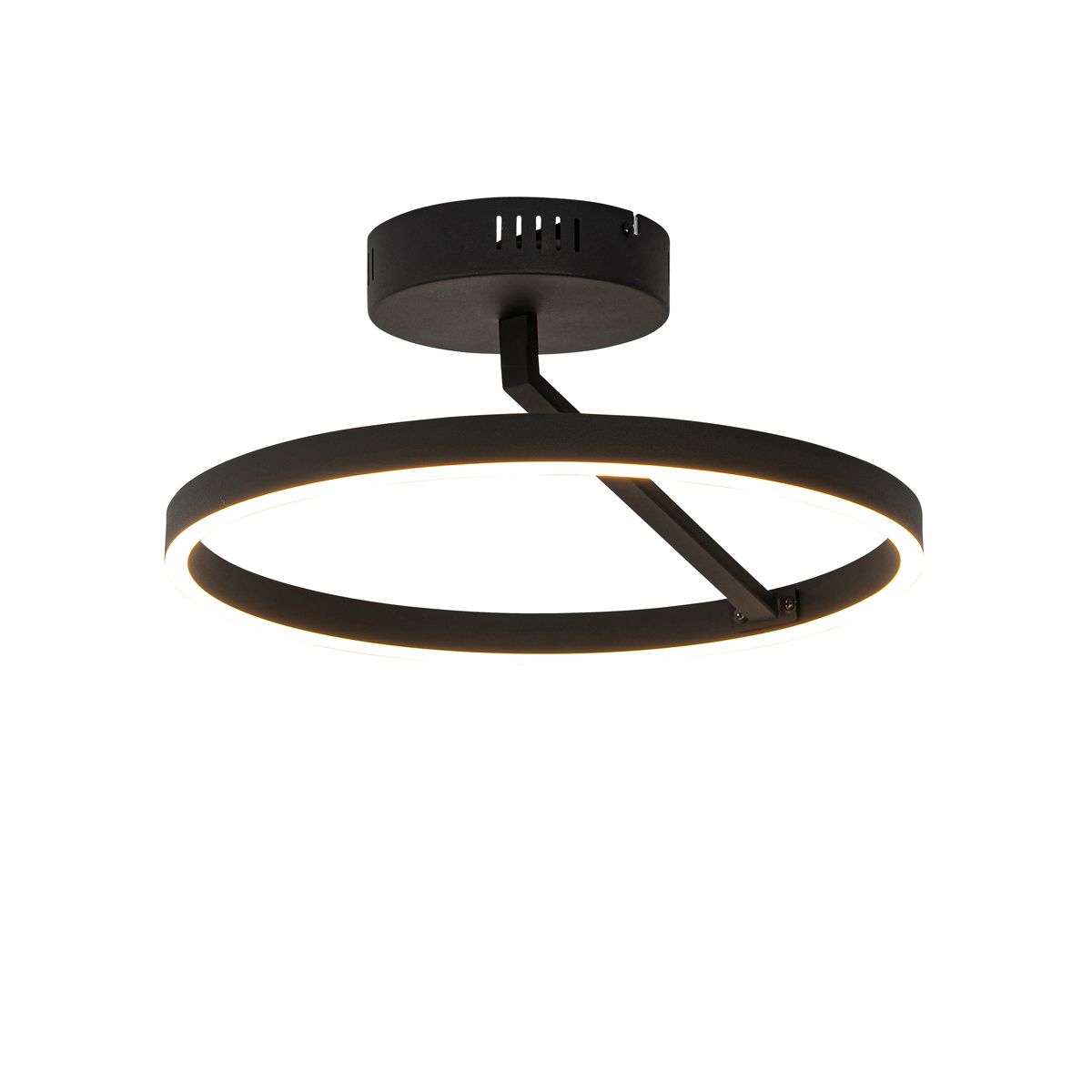 Design plafondlamp zwart incl. LED 3-staps dimbaar - Anello