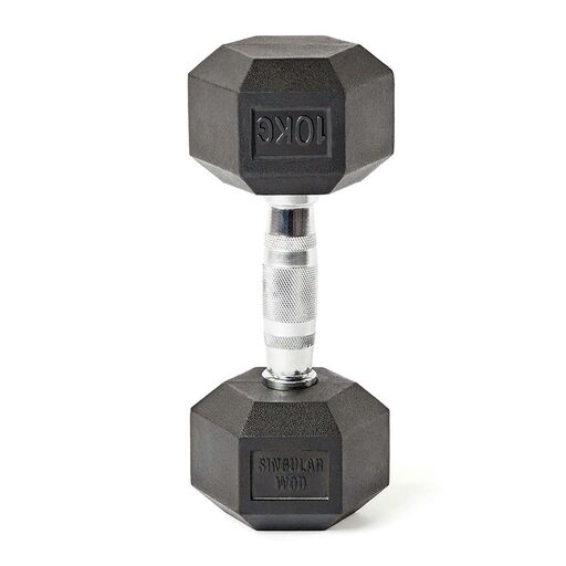 Treino individual com halteres hexagonais de 10 kg