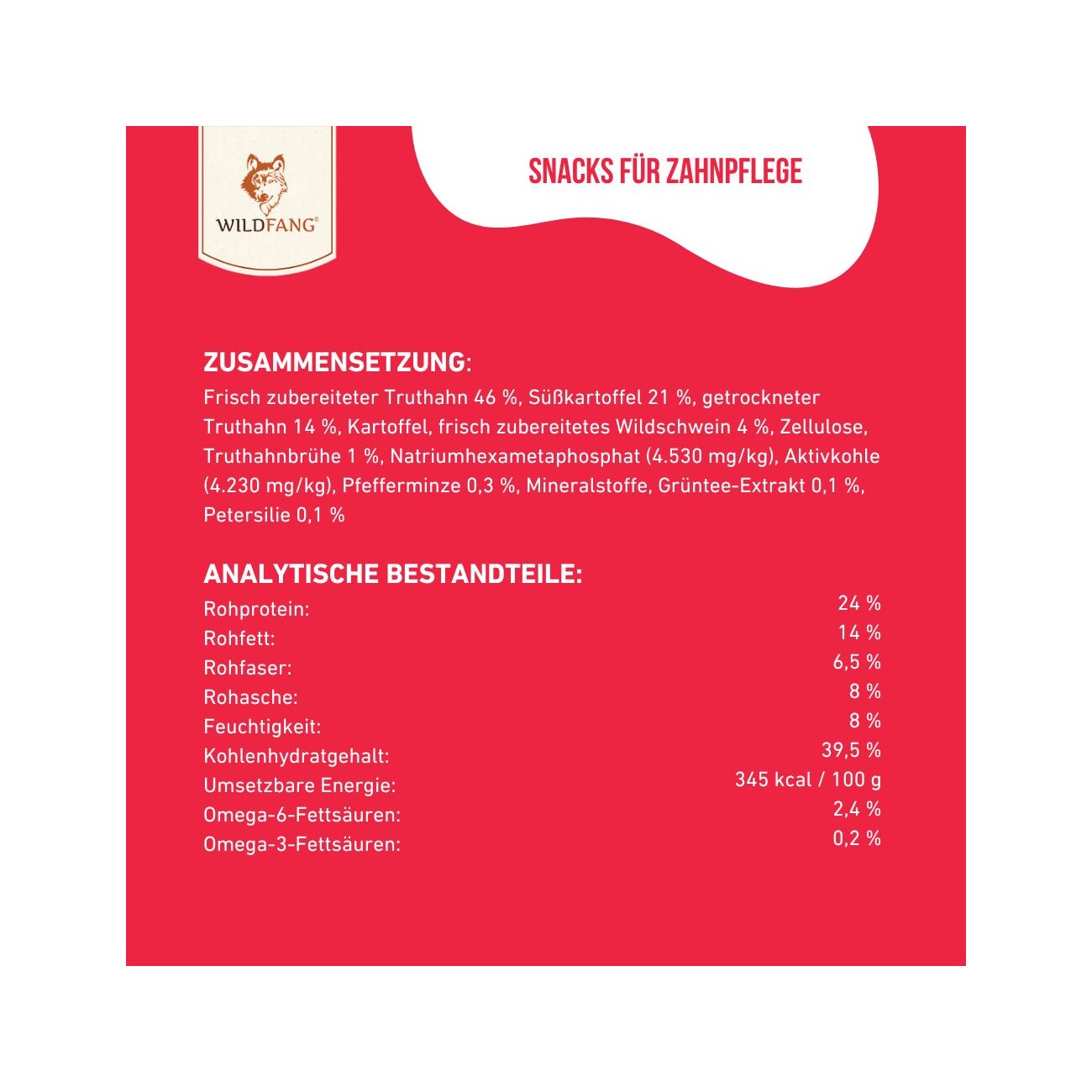 Wildfang Zahnpflege Snacks - getreidefrei 70 g