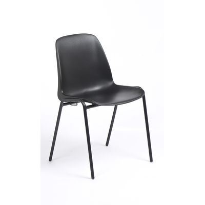 Chaise CHARLOTTE - pieds noirs avec accroches - noir