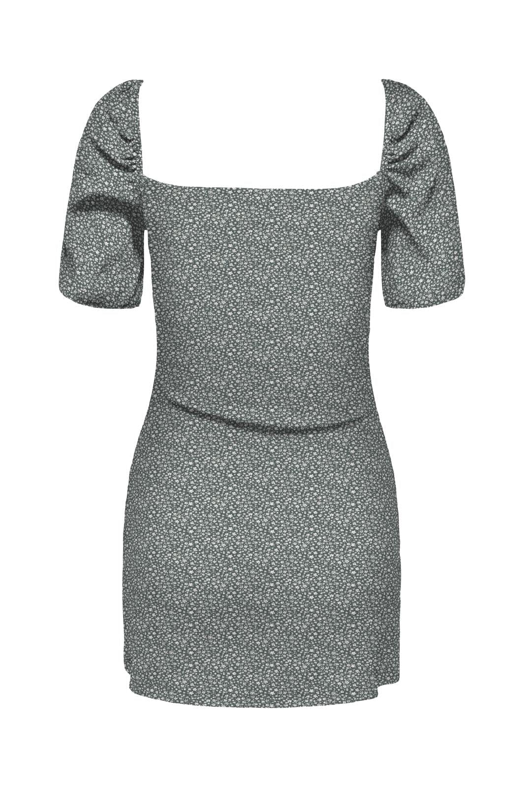 Only Onlhillary Fili Square Neck Dress 4703955 balsam green sprinkled flowers
