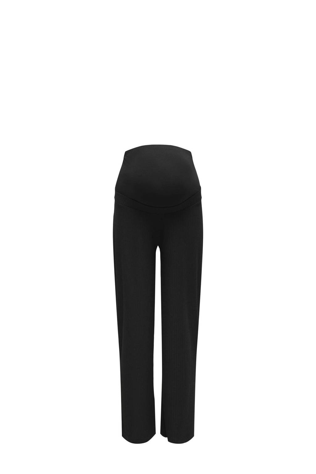 ONLY MATERNITY ribgebreide zwangerschapsbroek zwart