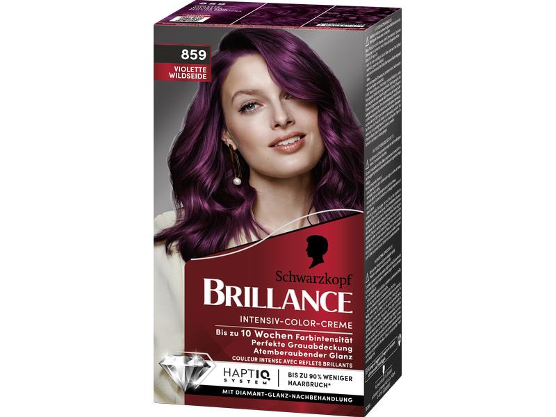 Schwarzkopf BRILLANCE Haarcoloration 859 Violette Wildseide Atemberaubende, intensive Haarfarbe für langanhaltende Farbintensität bis zu 10 Wochen