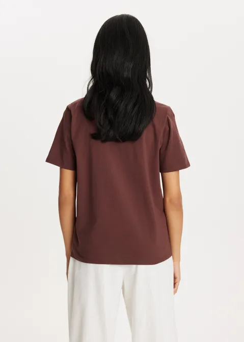 T-shirt met logo bruin (BRN.D)