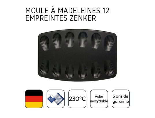 ZENKER - Pâtisserie Moule 12 madeleines spécial countries ref.7541