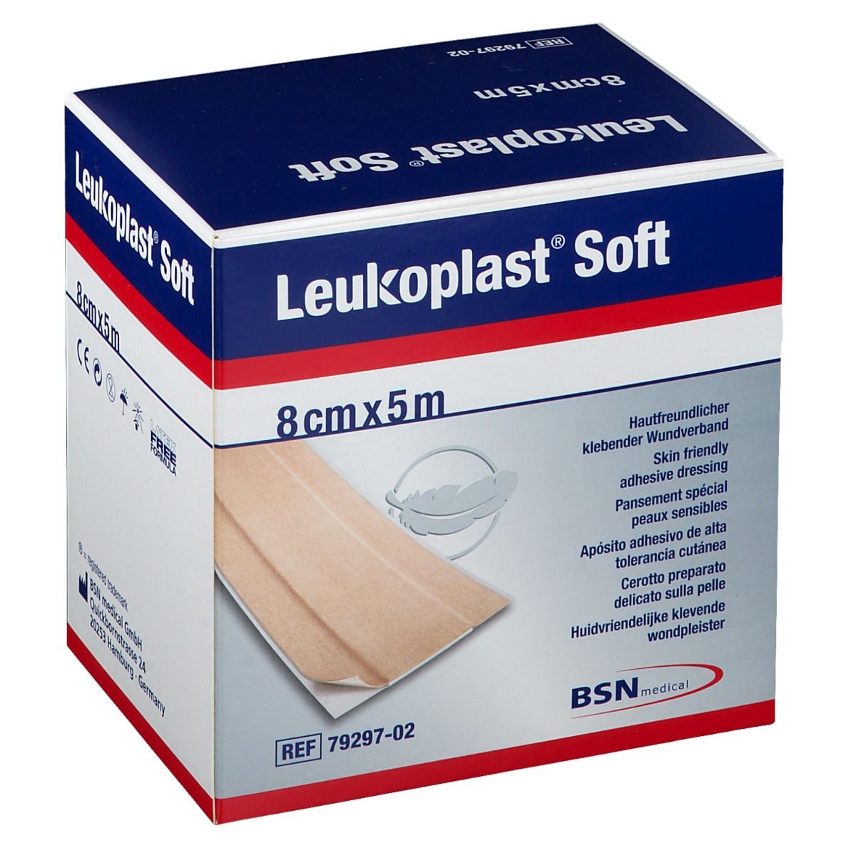 Leukoplast® Soft Pflaster 8 cm x 5 m Rolle