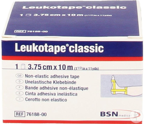 Bsn Medical Leukotape Classic Bande Adhésive Non-Élastique 10m x 3,75cm Jaune 1 Pièce (7618800)
