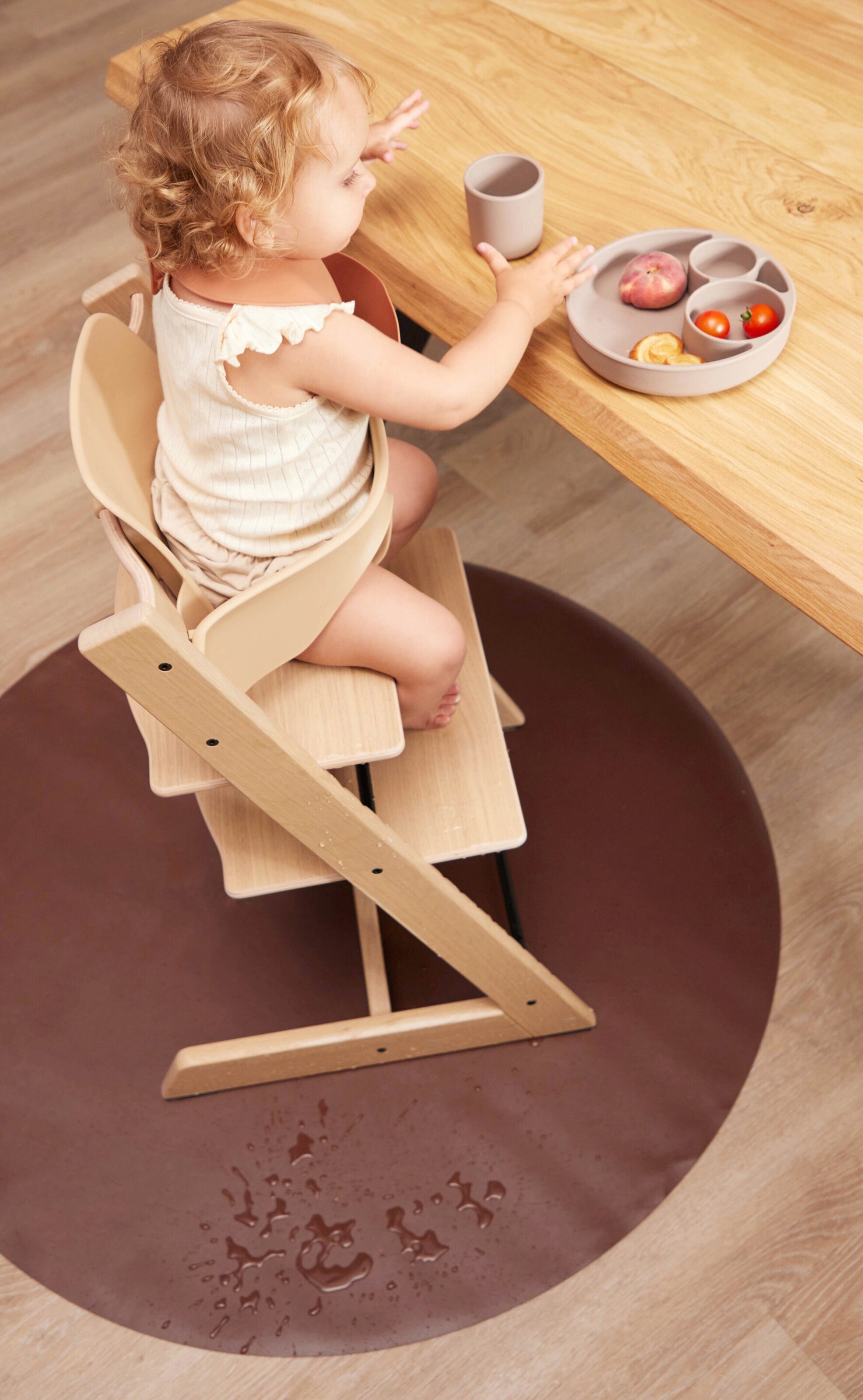 FILIBABBA Rutschfeste Bodenmatte - recyceltes PU-Leder - Brown