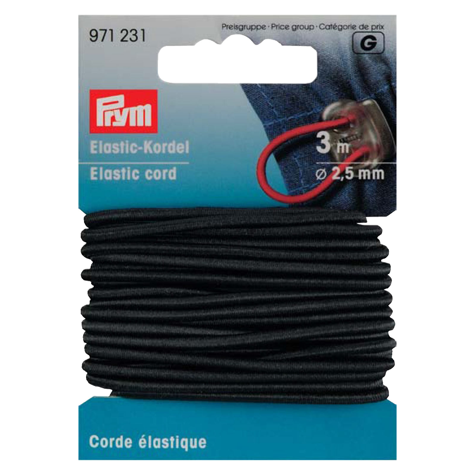 Elastic-Kordel - schwarz - 3 m