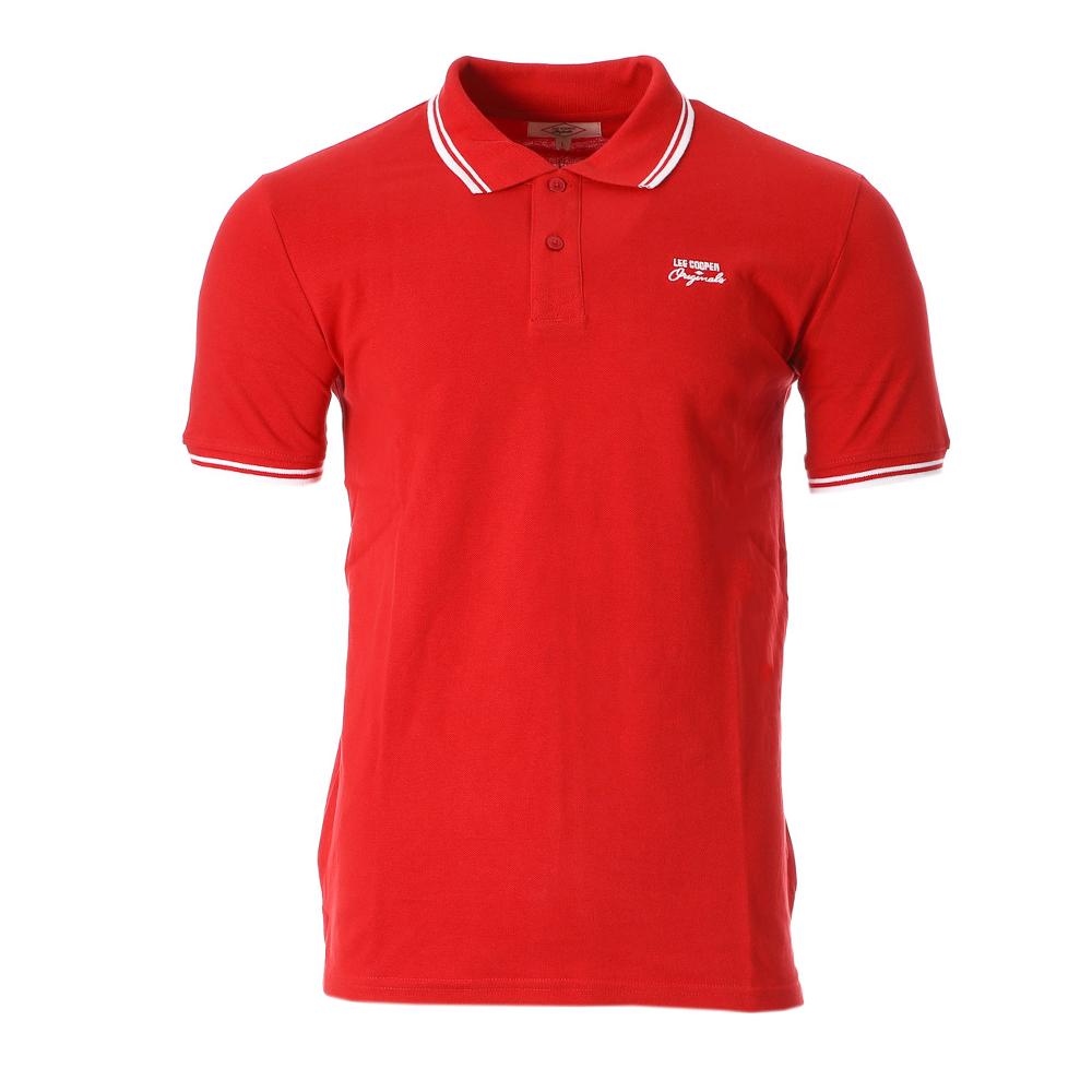 Lee Cooper Polo Rouge/Blanc Homme Lee Cooper Opan554