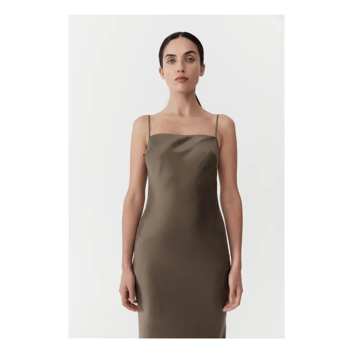 St Agni Robe Low Back | Vert kaki