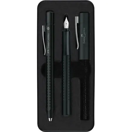 Faber-Castell Grip 2011 Geschenkset schwarz Füller und Kugelschreiber