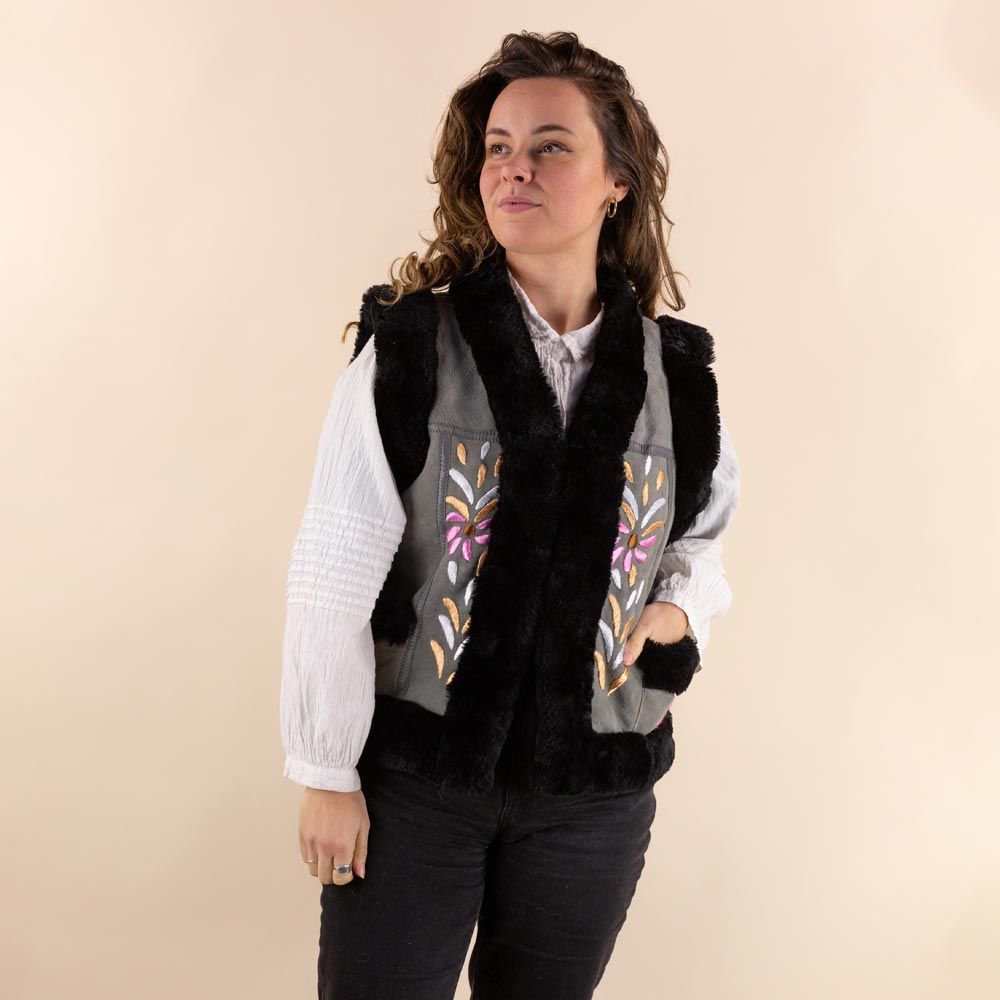 Afghan Waistcoat Adina embroidery