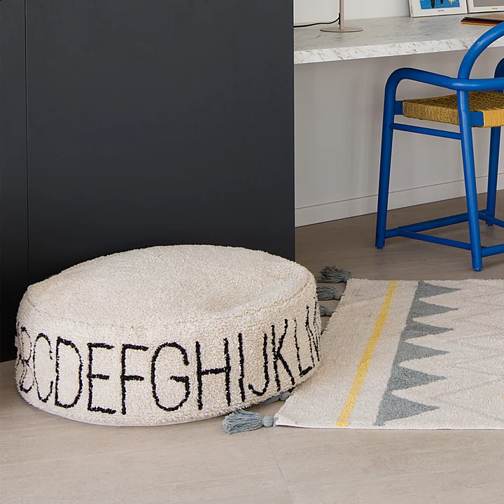 Lorena Canals - ABC Pouf, Ø 70 cm, natur / schwarz