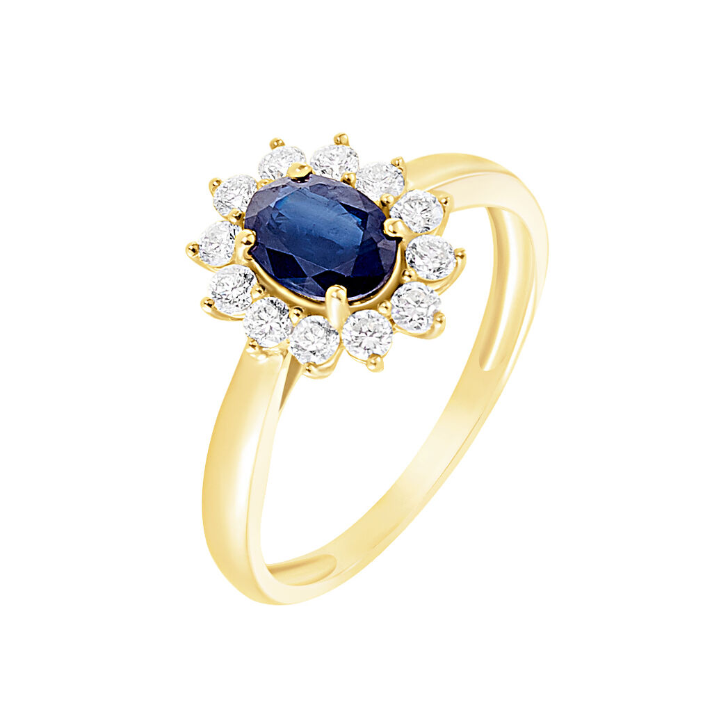 Bague Vladimir Or Jaune Saphir Et Diamant