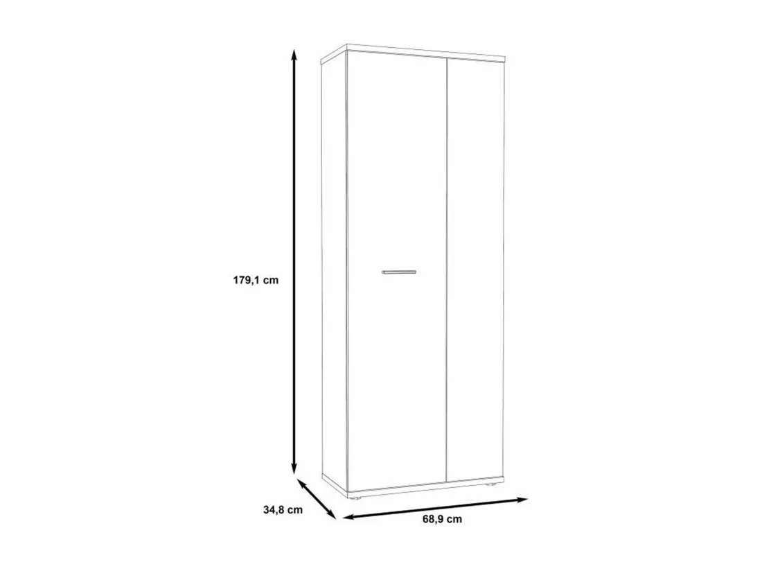 Armoire a chaussures style contemporain effet beton et blanc mat - L 69 cm