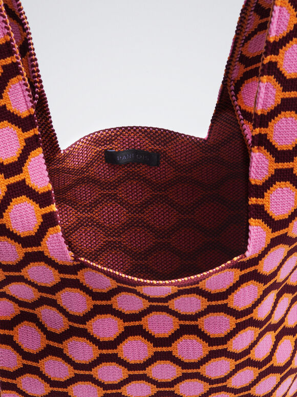 Sacola de compras em jacquard - Rosa