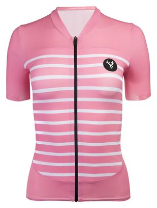 Maillot Manches Courtes Femme LeBram Ventoux Saumon Coupe Ajustée
