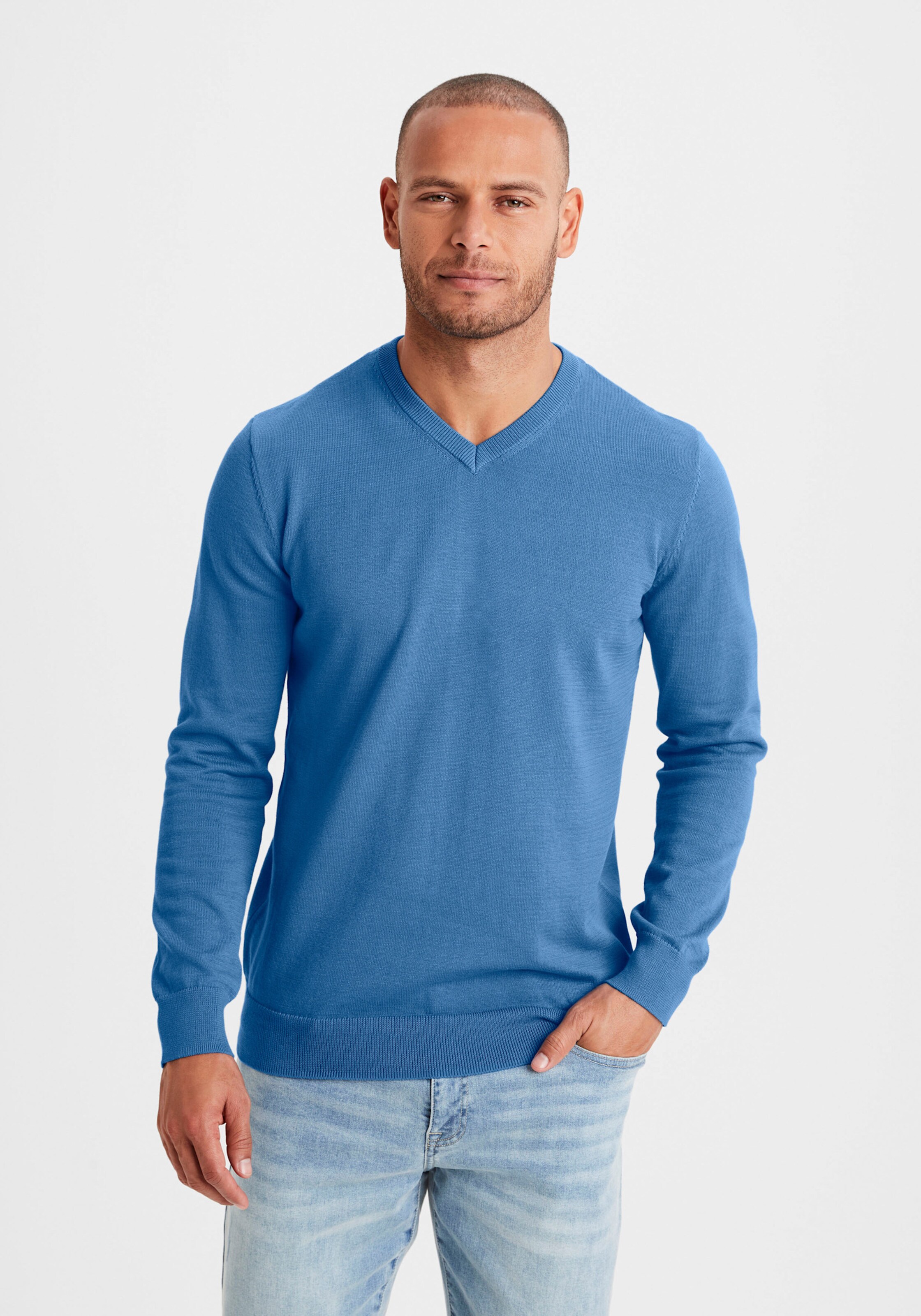 H.I.S Strickpullover in blau