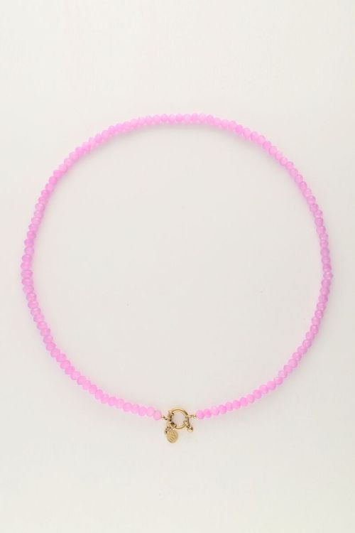 Paarse kralenketting met slotje