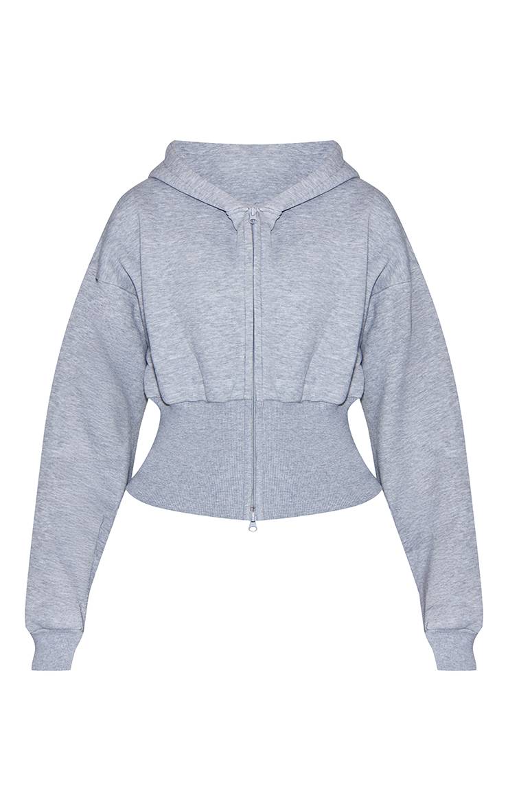 Gris Sweat À Casynthétiqueche Court Cintré Avec Fermeture Éclair