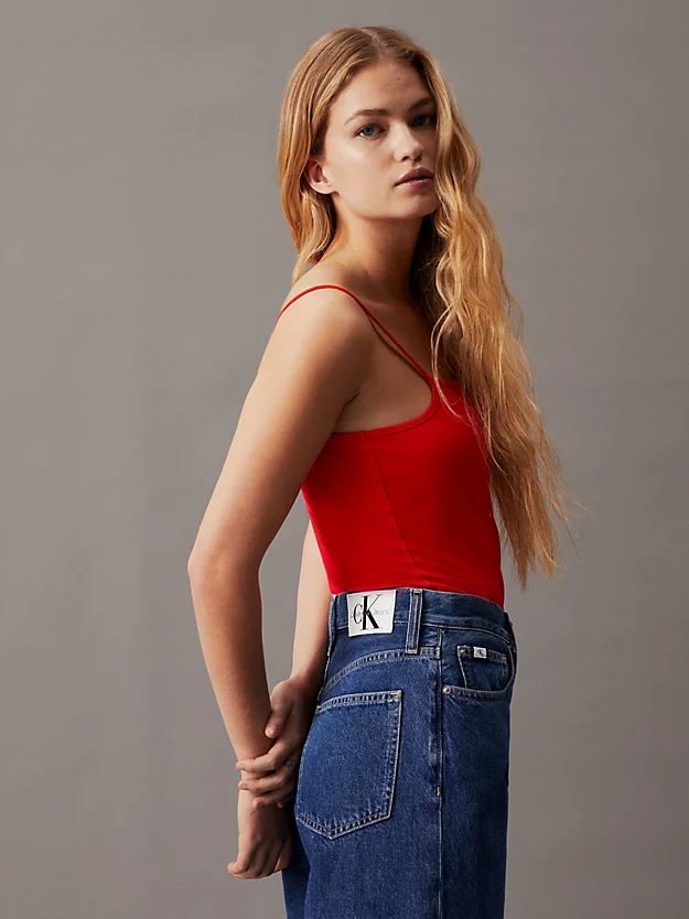 Body monogramado em algodão elástico