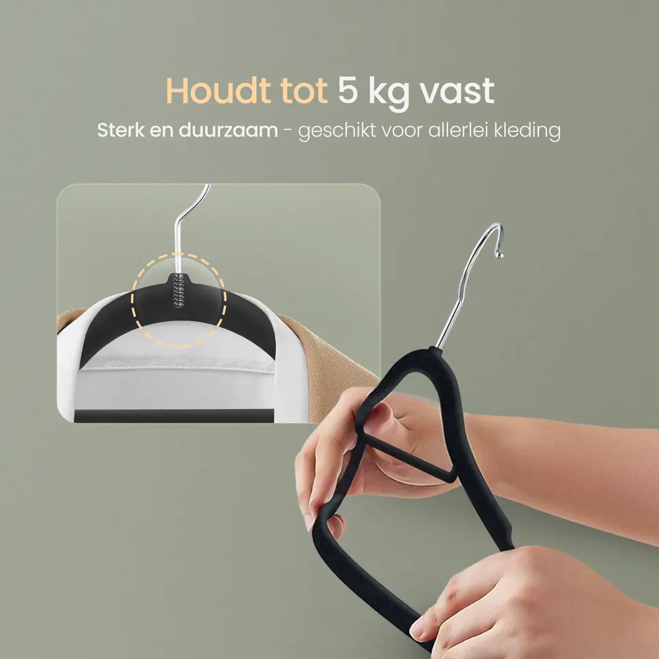 O'DADDY Fluwelen Kleerhangers - 40 Stuks - Antislip - Zwart