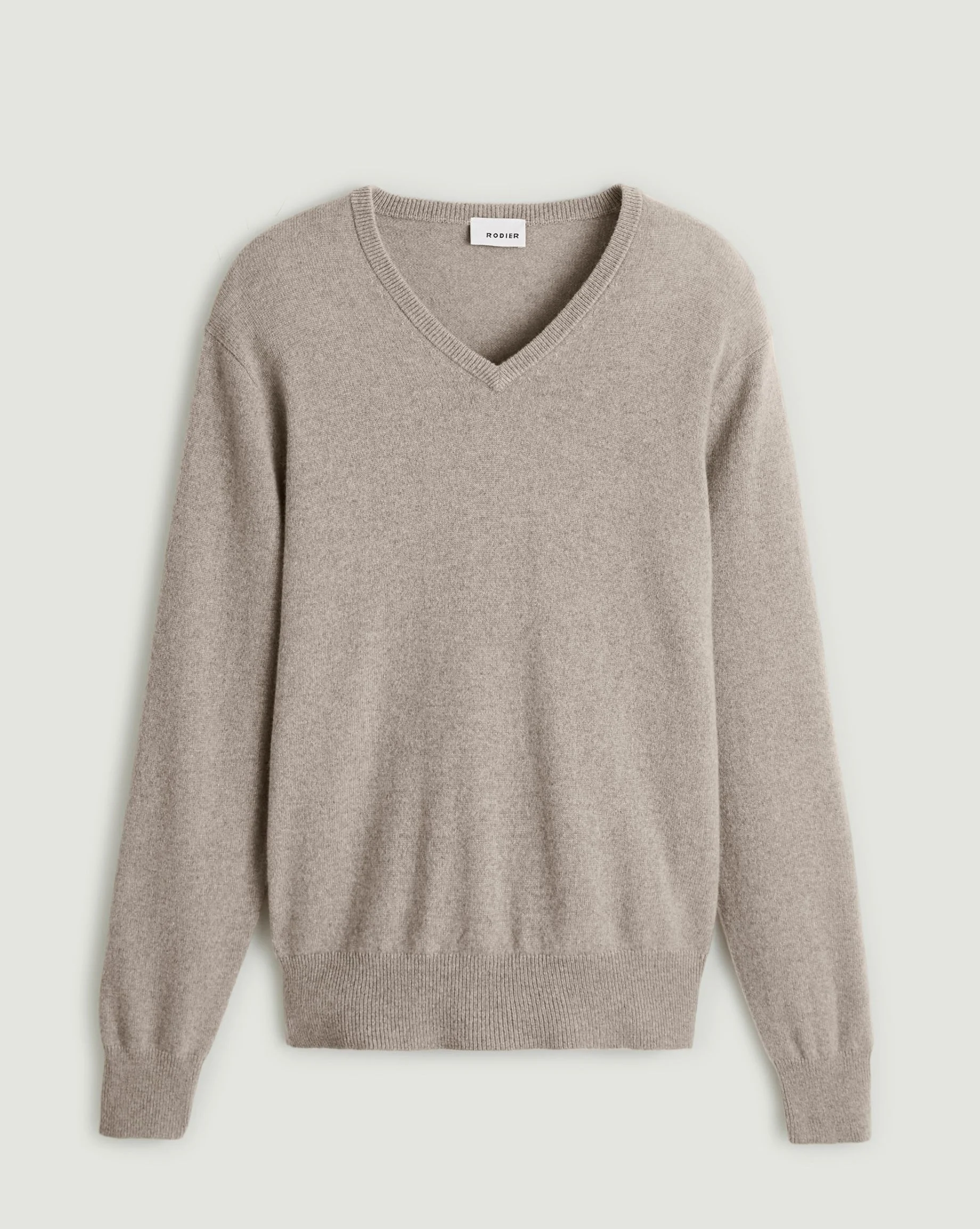 Pull homme col v en cachemire 2 fils | Beige